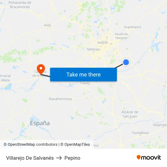 Villarejo De Salvanés to Pepino map