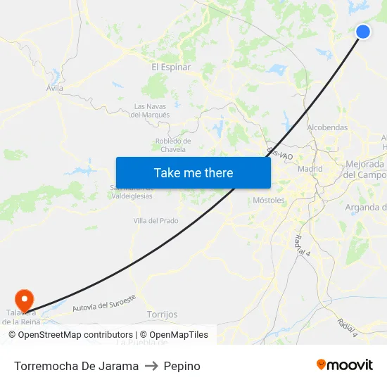 Torremocha De Jarama to Pepino map