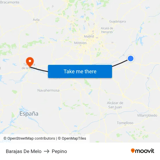 Barajas De Melo to Pepino map