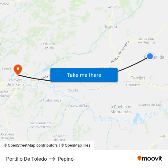 Portillo De Toledo to Pepino map