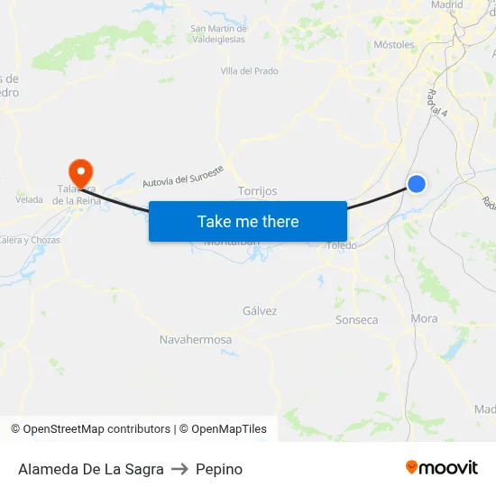 Alameda De La Sagra to Pepino map