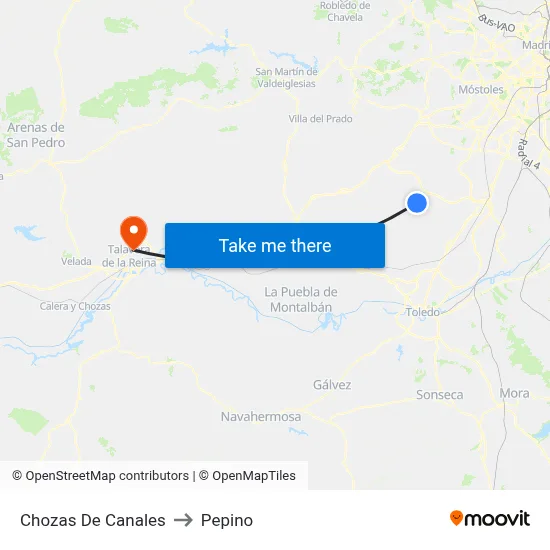 Chozas De Canales to Pepino map