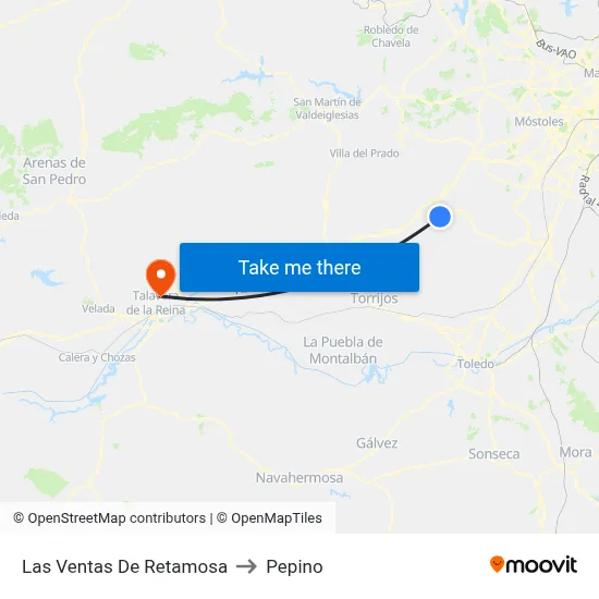 Las Ventas De Retamosa to Pepino map