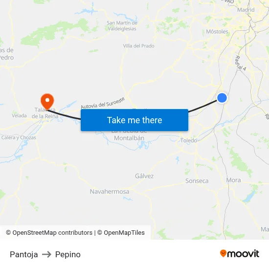 Pantoja to Pepino map