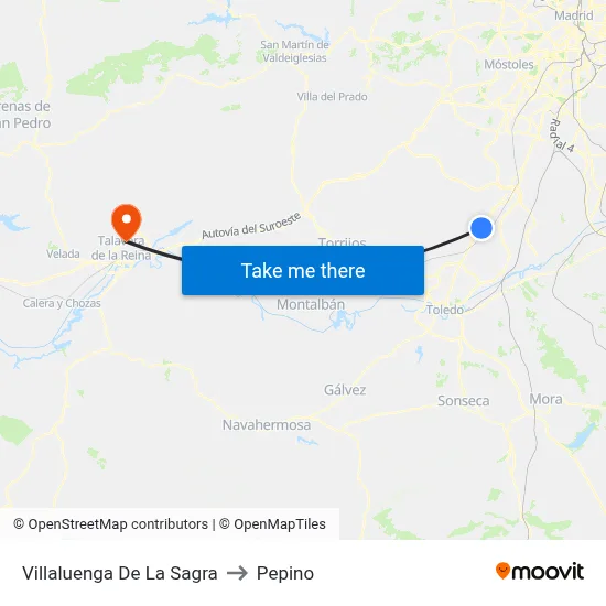 Villaluenga De La Sagra to Pepino map