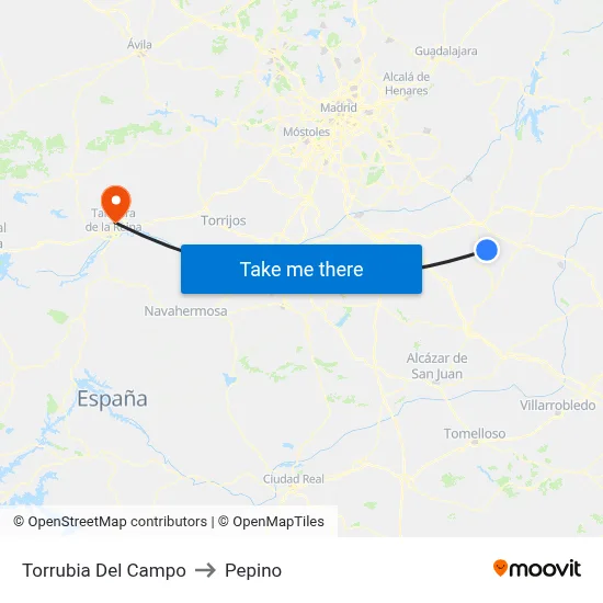 Torrubia Del Campo to Pepino map