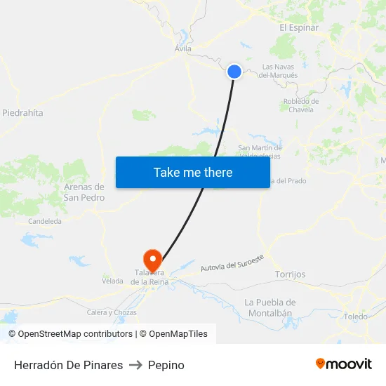 Herradón De Pinares to Pepino map