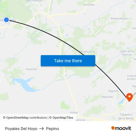 Poyales Del Hoyo to Pepino map