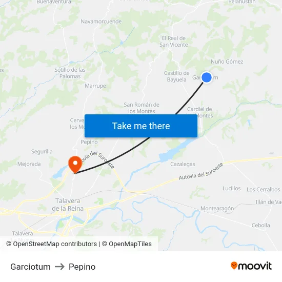 Garciotum to Pepino map