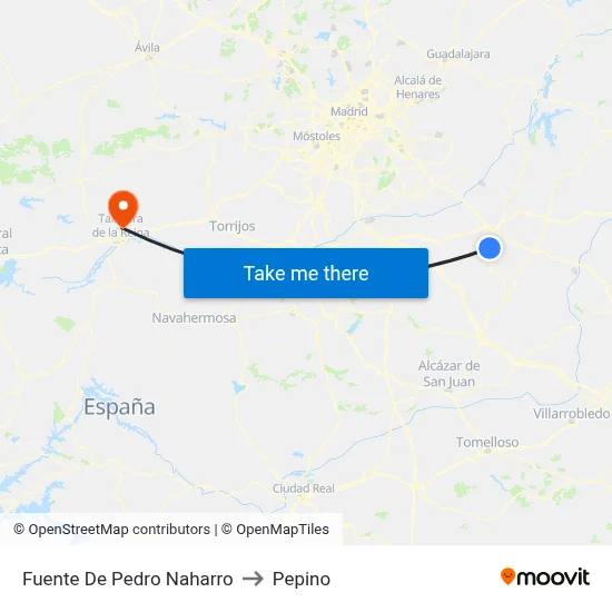 Fuente De Pedro Naharro to Pepino map