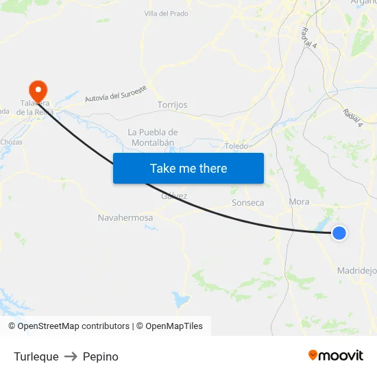 Turleque to Pepino map