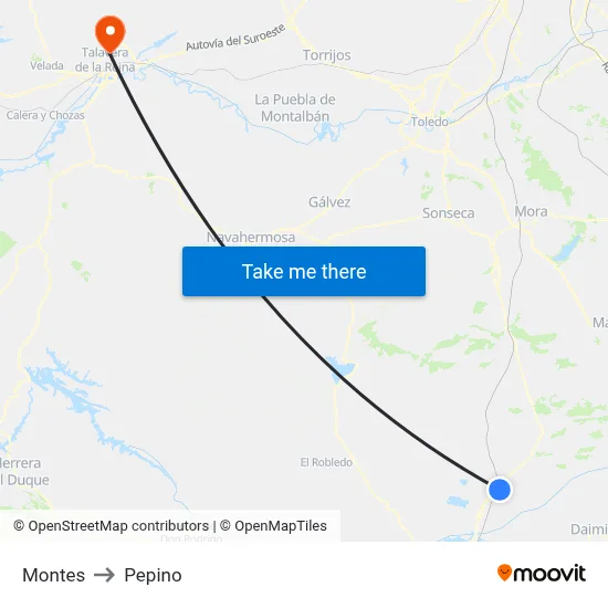 Montes to Pepino map
