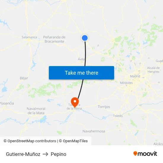 Gutierre-Muñoz to Pepino map