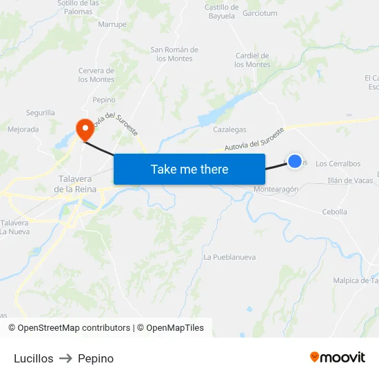 Lucillos to Pepino map