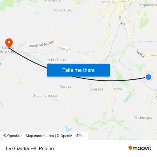 La Guardia to Pepino map