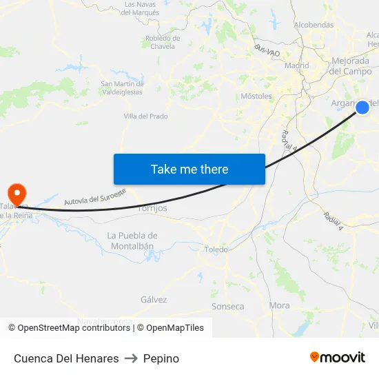 Cuenca Del Henares to Pepino map