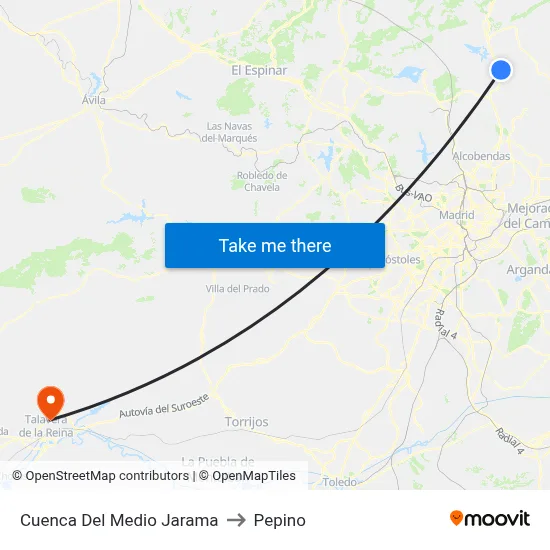 Cuenca Del Medio Jarama to Pepino map