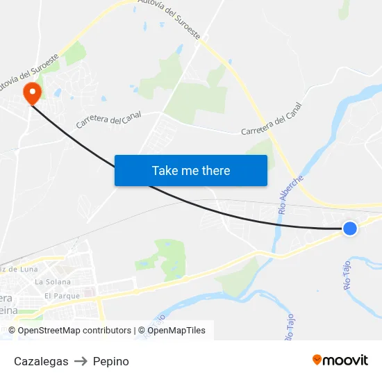 Cazalegas to Pepino map