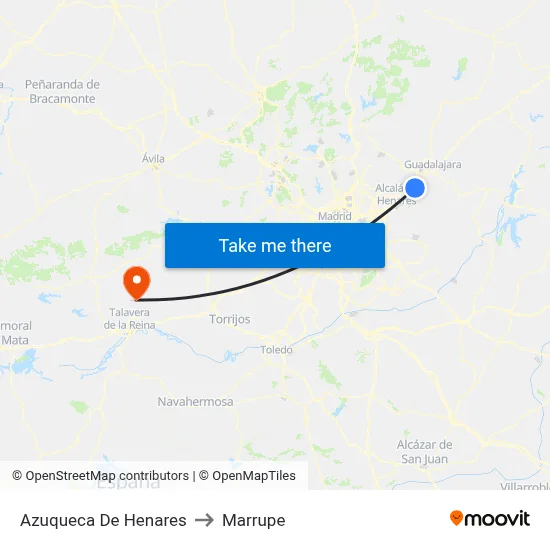 Azuqueca De Henares to Marrupe map