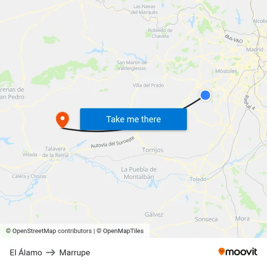 El Álamo to Marrupe map