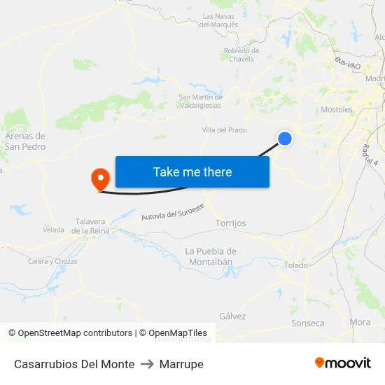 Casarrubios Del Monte to Marrupe map
