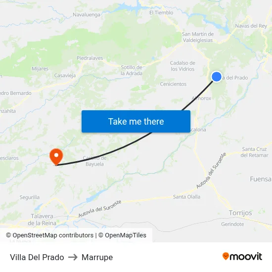 Villa Del Prado to Marrupe map