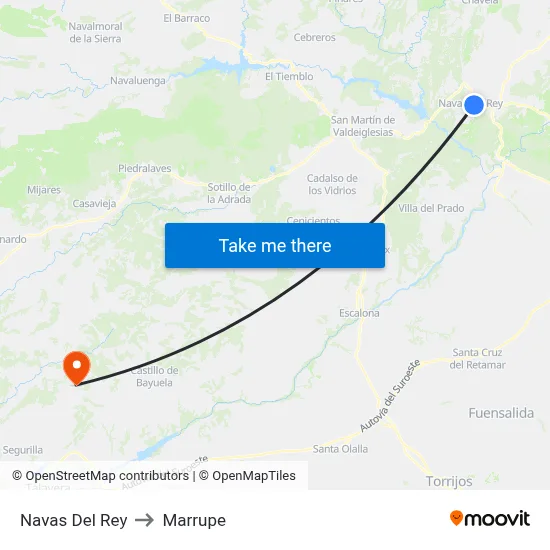 Navas Del Rey to Marrupe map