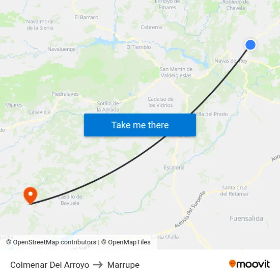 Colmenar Del Arroyo to Marrupe map