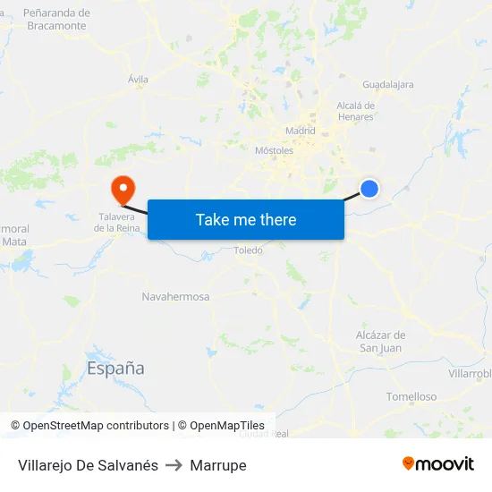 Villarejo De Salvanés to Marrupe map