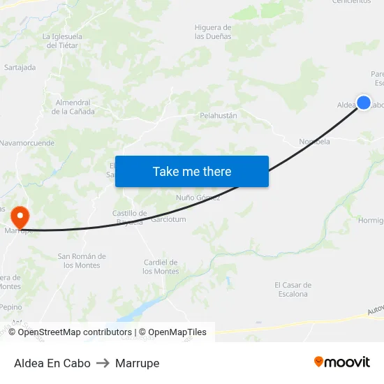 Aldea En Cabo to Marrupe map