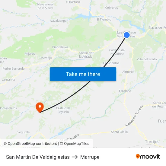 San Martín De Valdeiglesias to Marrupe map