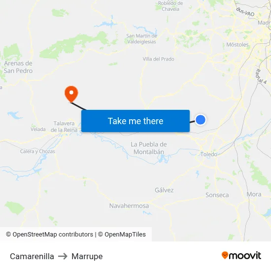 Camarenilla to Marrupe map