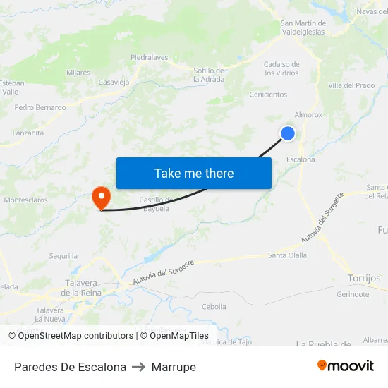Paredes De Escalona to Marrupe map