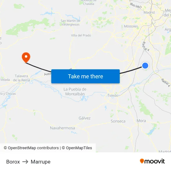 Borox to Marrupe map