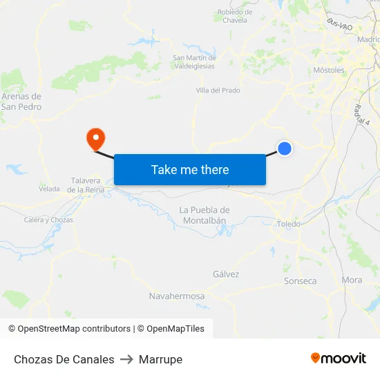 Chozas De Canales to Marrupe map