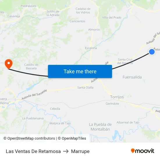 Las Ventas De Retamosa to Marrupe map