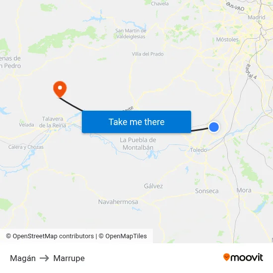 Magán to Marrupe map