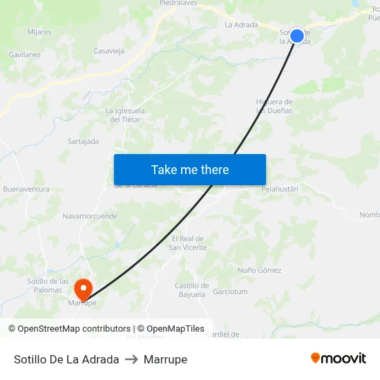 Sotillo De La Adrada to Marrupe map