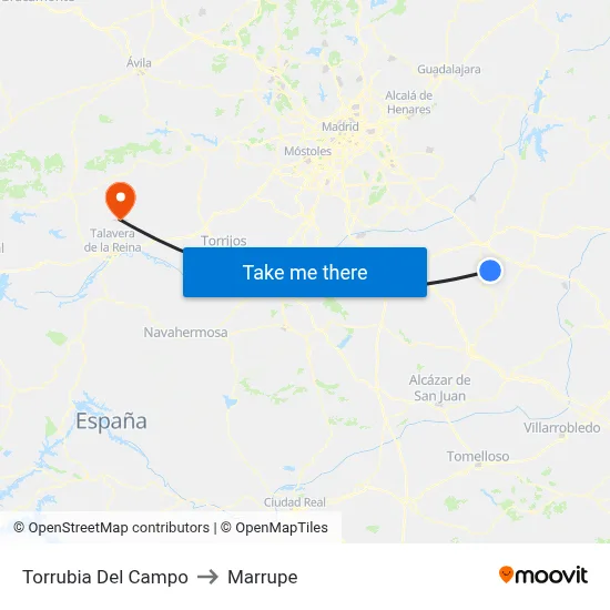 Torrubia Del Campo to Marrupe map