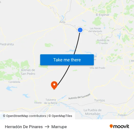 Herradón De Pinares to Marrupe map