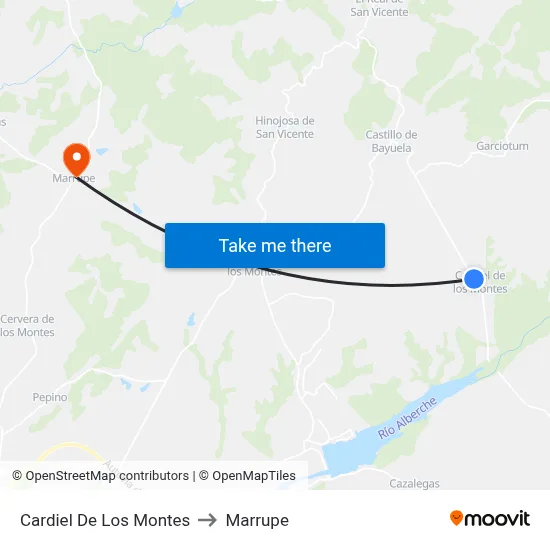Cardiel De Los Montes to Marrupe map