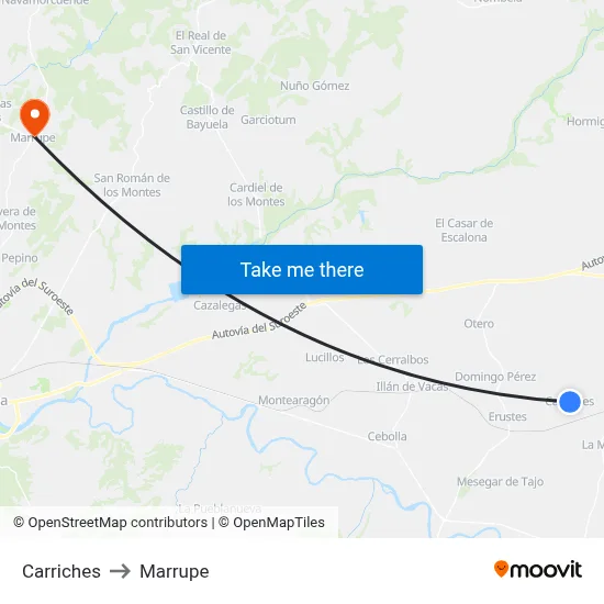 Carriches to Marrupe map