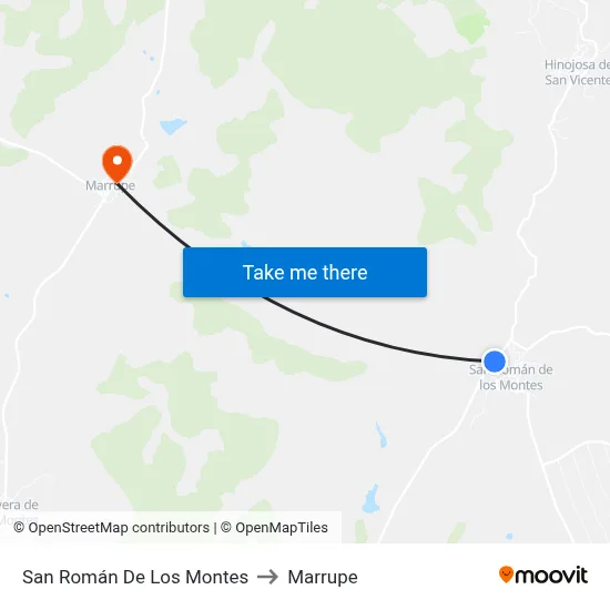 San Román De Los Montes to Marrupe map