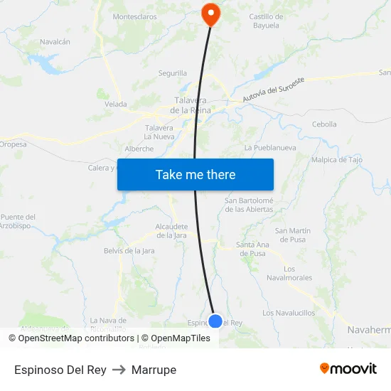 Espinoso Del Rey to Marrupe map