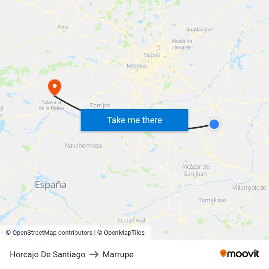 Horcajo De Santiago to Marrupe map
