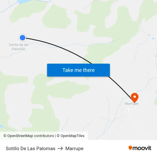 Sotillo De Las Palomas to Marrupe map