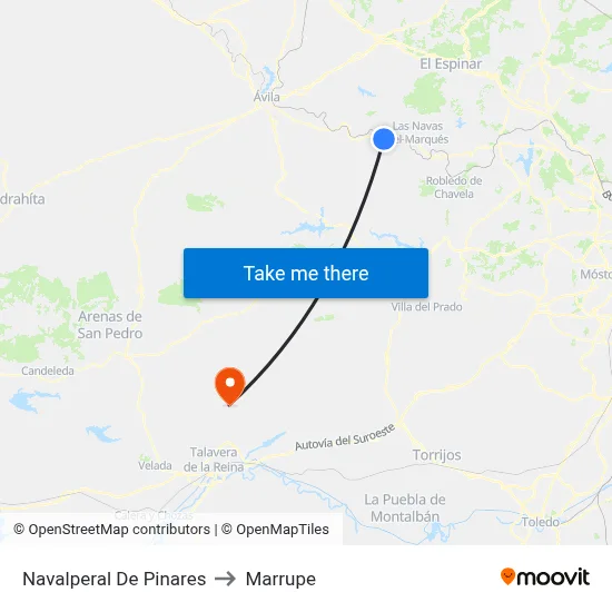 Navalperal De Pinares to Marrupe map