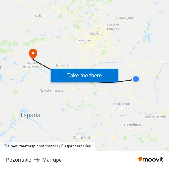 Pozorrubio to Marrupe map