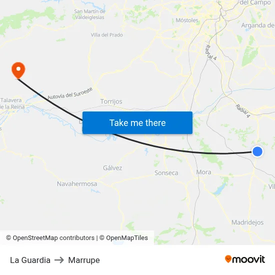 La Guardia to Marrupe map