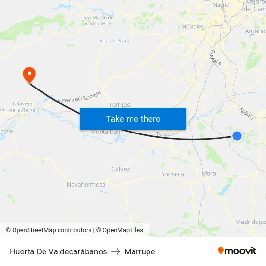 Huerta De Valdecarábanos to Marrupe map